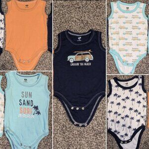 Hudson Baby Sleeveless Cotton Bodysuits 5-Pack, 3-6m